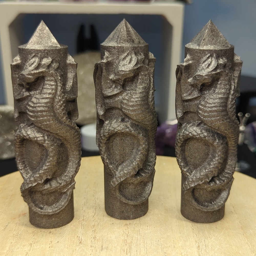Shungite Carved Dragon 4 inch Tower-choice of 1